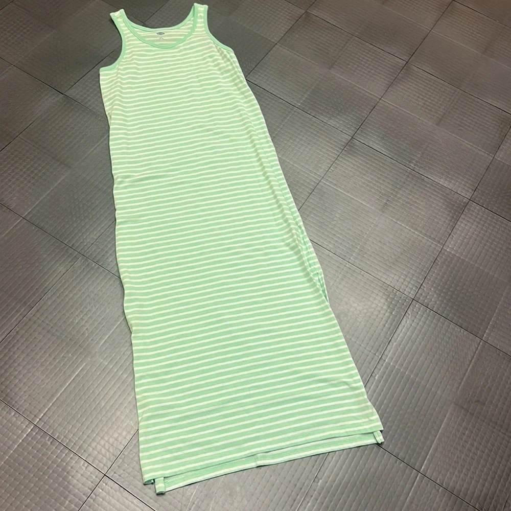 OLD NAVY GIRLS GREEN T SHIRT TANK DRESS SIZE LARGE 10/12
